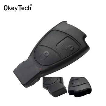 

OkeyTech For MB Mercedes Benz C E ML S SL SLK CLK AMG Smart Key Case Soft 2 Button Remote Car Key Shell Cover Case Replacement