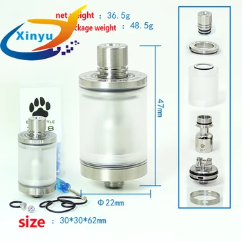 

2018 NEWEST arrival SXK Style Doggystyle2K18 RTA Doggystyle RTA 3.5ml 316 SS 22mm diamater vs Juggerknot Dvarw DL Fatality RTA