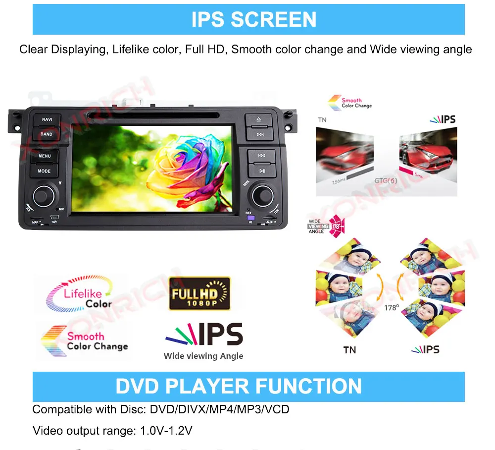 Discount Xonrich 1 Din auto radio Android 9.0 Car DVD Player For BMW E46 M3 318/320/325/330/335 Rover 75 1998-2006 GPS Navigation OBD2 6