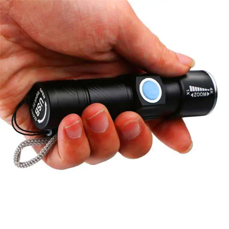 Adjustable LED lamparas de techo MINI lanterna led USB Rechargeable Flashlight Torch Portable powerful led flashlight #4S7 (8)