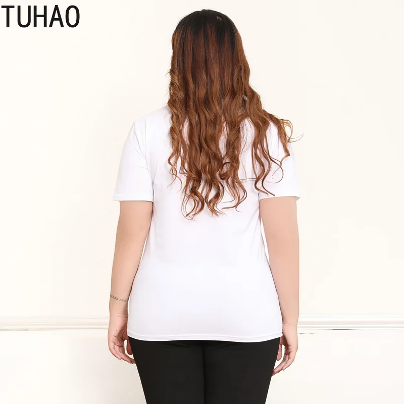 TUHAO Летняя блузка размера плюс 10XL 8XL 6XL короткий рукав Для женщин Хлопковая блузка женские офисные рубашки Повседневная блуза, топ MSFS