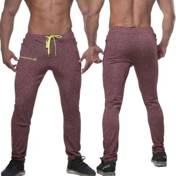 

2018 Cotton Men Full Sportswear Pants Casual Elastic Cotton Mens Fitness Workout Pants Skinny Sweatpants Trousers Jogger Pants