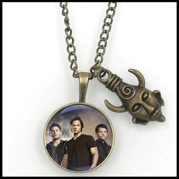 supernatural dean inspirational tv necklace glass cabcochon pendant 2017 new drop shipping NW2033