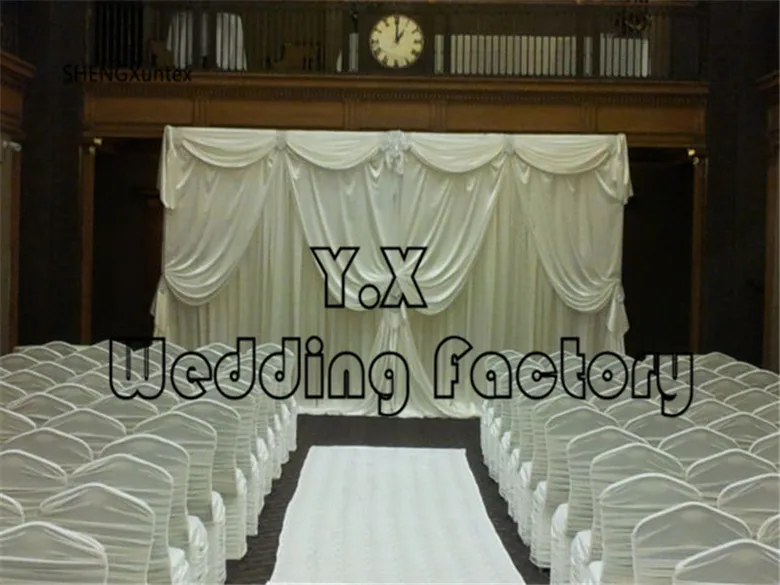 

Nilce Look White Color Ice Silk Wedding Backdrop Curtain