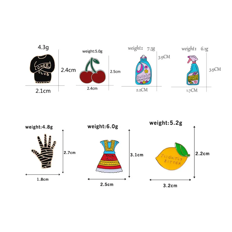 Креативные Мультяшные Броши с металлической эмалью на лацкане для женщин, ручная вишня, Прачечная, жидкая одежда с изображением лимонов, значок, рубашка, мужские ювелирные изделия, подарок