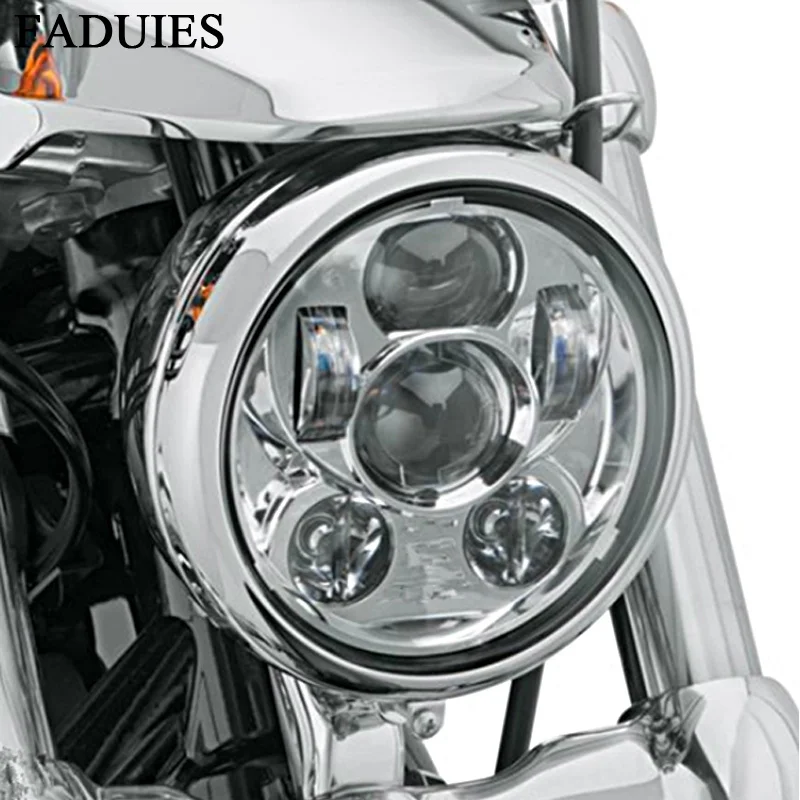 Chrome New Motos Accessories 5.75 headlight motorcycle 5 34 in. Projector Daymaker Led headlight For Harley 5-34 Motorcycle (3) 13