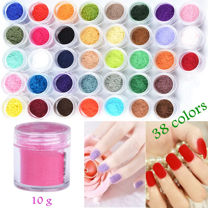 

38 Colors 3D Velvet Flocking Powder Nail Art Decorations DIY Manicure Decoration New Arrive HotSaling