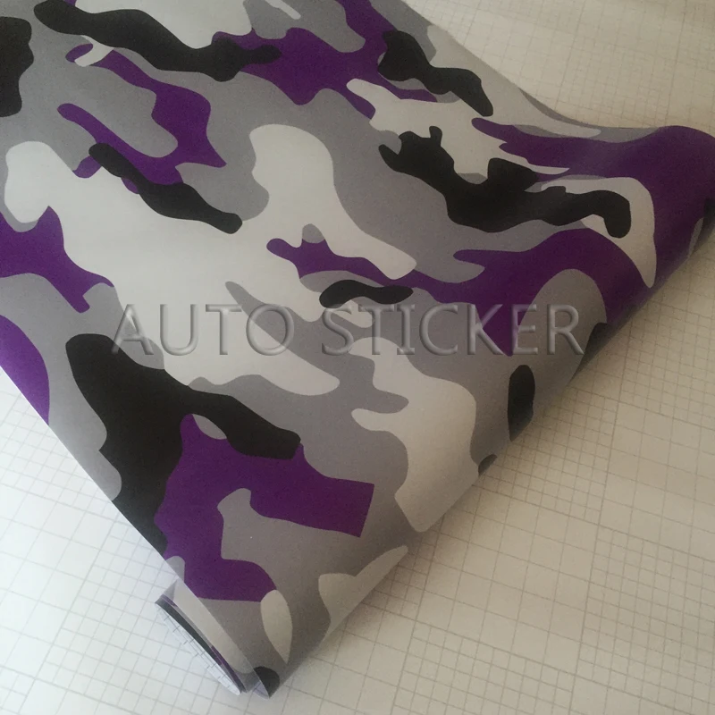 purple White snow camo vinyl wrap 5