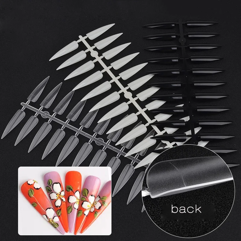 

240pcs Sharp Long False Nails Manicure DIY Painting Practice Board Full Cover Nail Art Display Tips Professional Salon Tool New