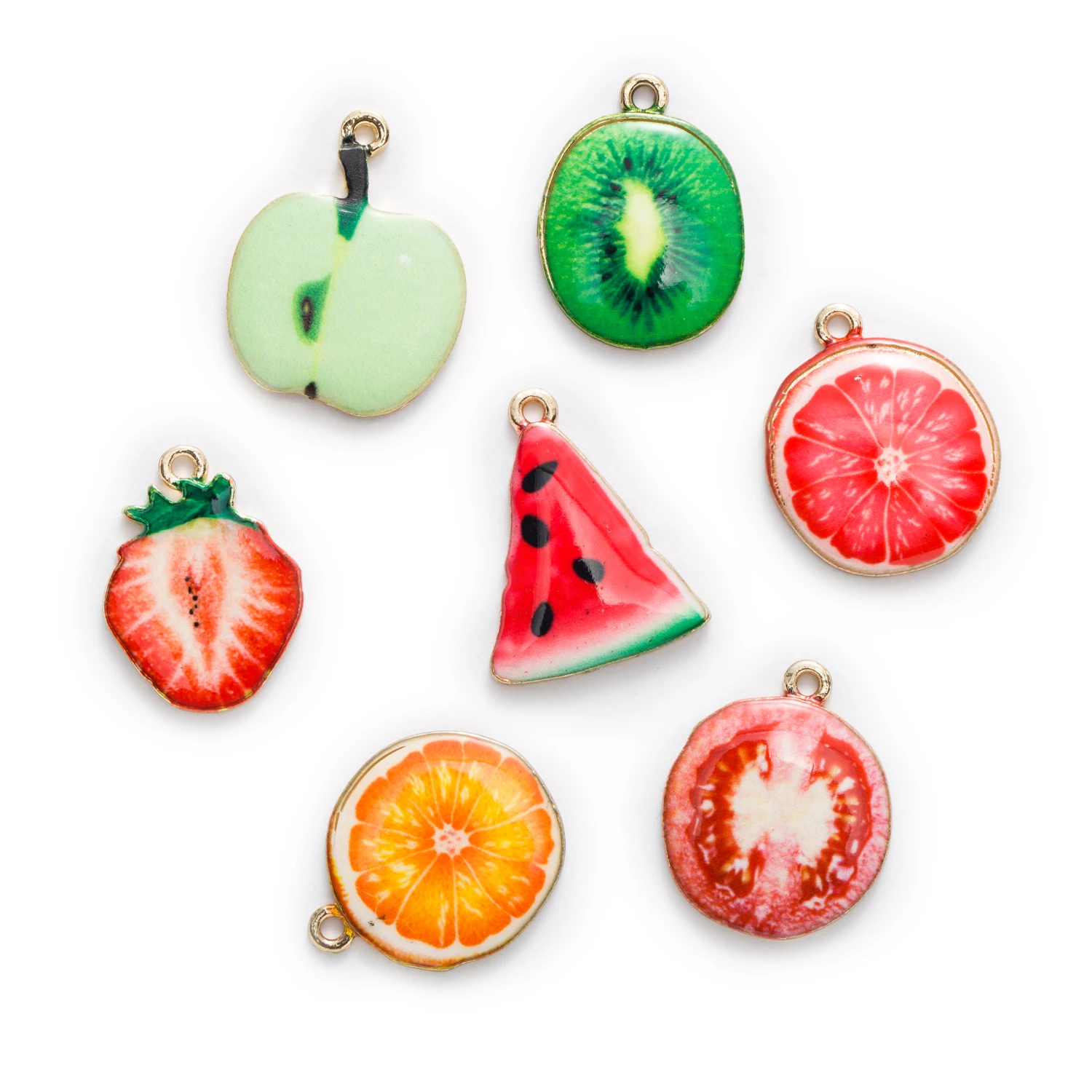 1 Piece Zinc alloy Enamel Charms Fruit Pendants Decoration Jewelry