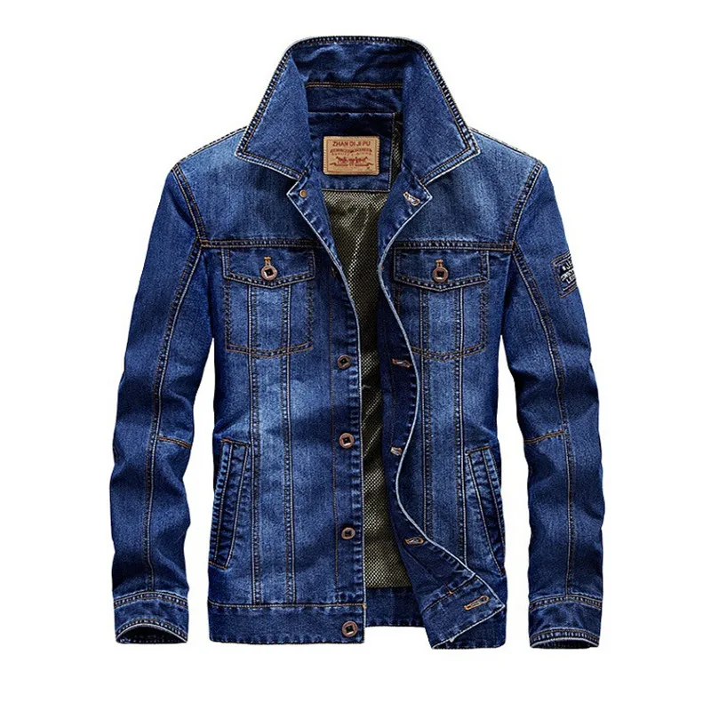 

Mens Fashion Designer Jeans Jackets Solid Color Turn Down Collar Button Homme Streetwear