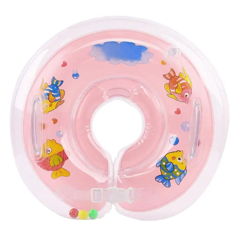 Плавания детские бассейны аксессуары утолщенная детский надувной круг шеи надувные колеса для новорожденных купальный круг безопасный плавательный круг для шеи - Цвет: PVC Pink