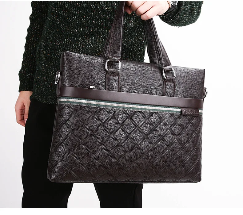 2018 новый роскошный кожаный Бизнес Для Мужчин's Портфели Lingge мужской моды сумка Для мужчин сумка мальчик Повседневное Tote компьютер сумка