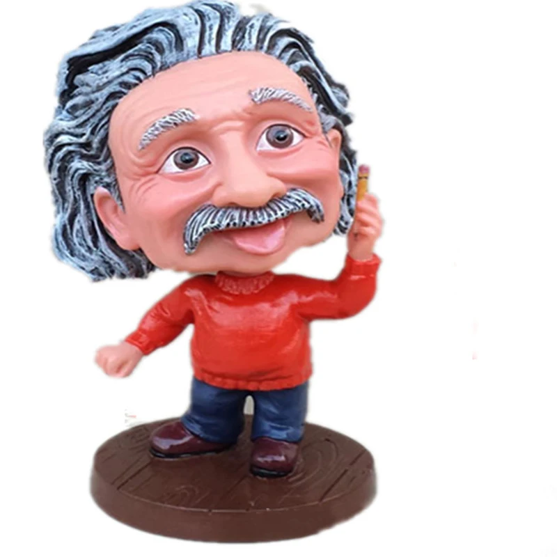 Einstein artesanías ornamentos estatua personalidad de resina creativa coche escritorio decoración adorno estatua para cumpleaños regalo de Acción de Gracias