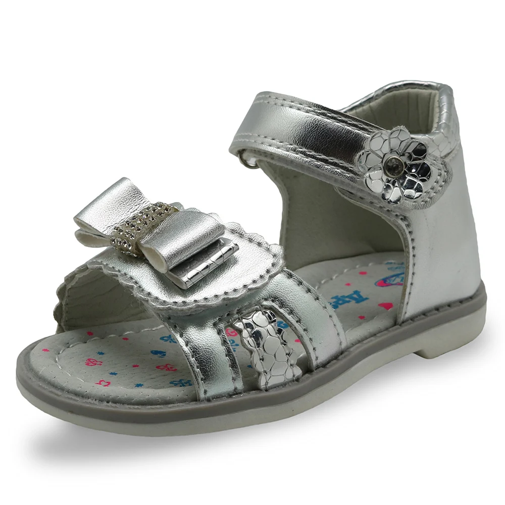 Apakowa/Новые модные детские сандалии для девочек с поддержкой свода стопы; детские сандалии; летние розовые золотые серебряные сандалии для девочек; ортопедическая обувь