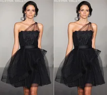 Kurze Cocktailkleider 2016 Party Kleider Vestidos De Coctel Eine Schulter A line abendkleid Robe De Cocktail