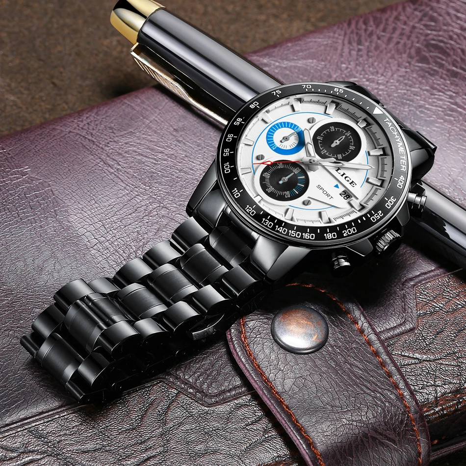 LIGE Для мужчин s часы модные спортивные часы кварцевые часы Для мужчин лучший бренд класса люкс Полный Сталь Бизнес Водонепроницаемый часы