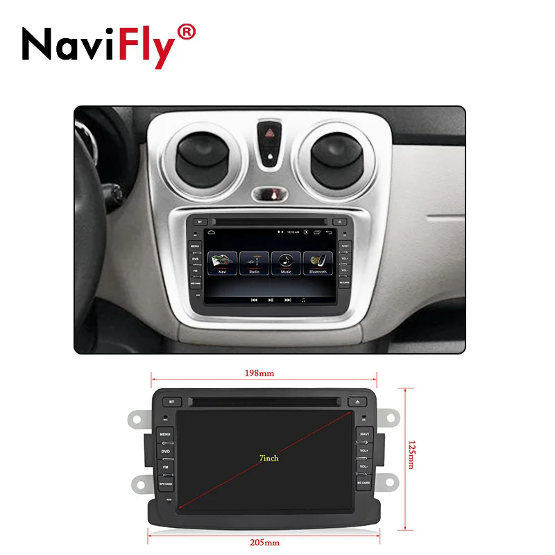 Top NaviFly Android 8.1 car dvd for Lada Xray 2/Dacia/Duster/Logan/Sandero support wifi bluetooth gps navigation system 5