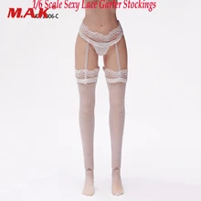 1/6 Scale Sexy Female Women Sexy VCF2006-A Black Lace Garter Stockings With Briefs For 12