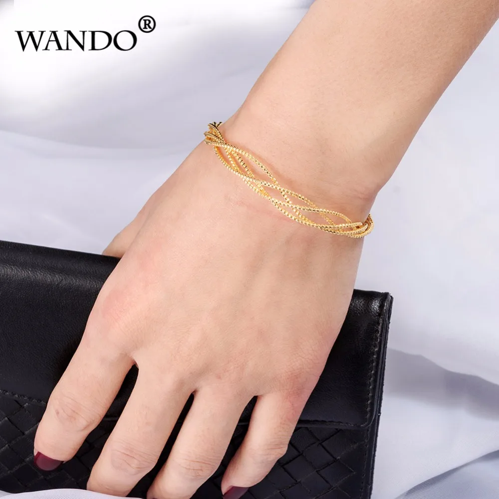 WANDO 1 шт. новинка Яркие Браслеты и браслеты в эфиопском стиле золотого цвета