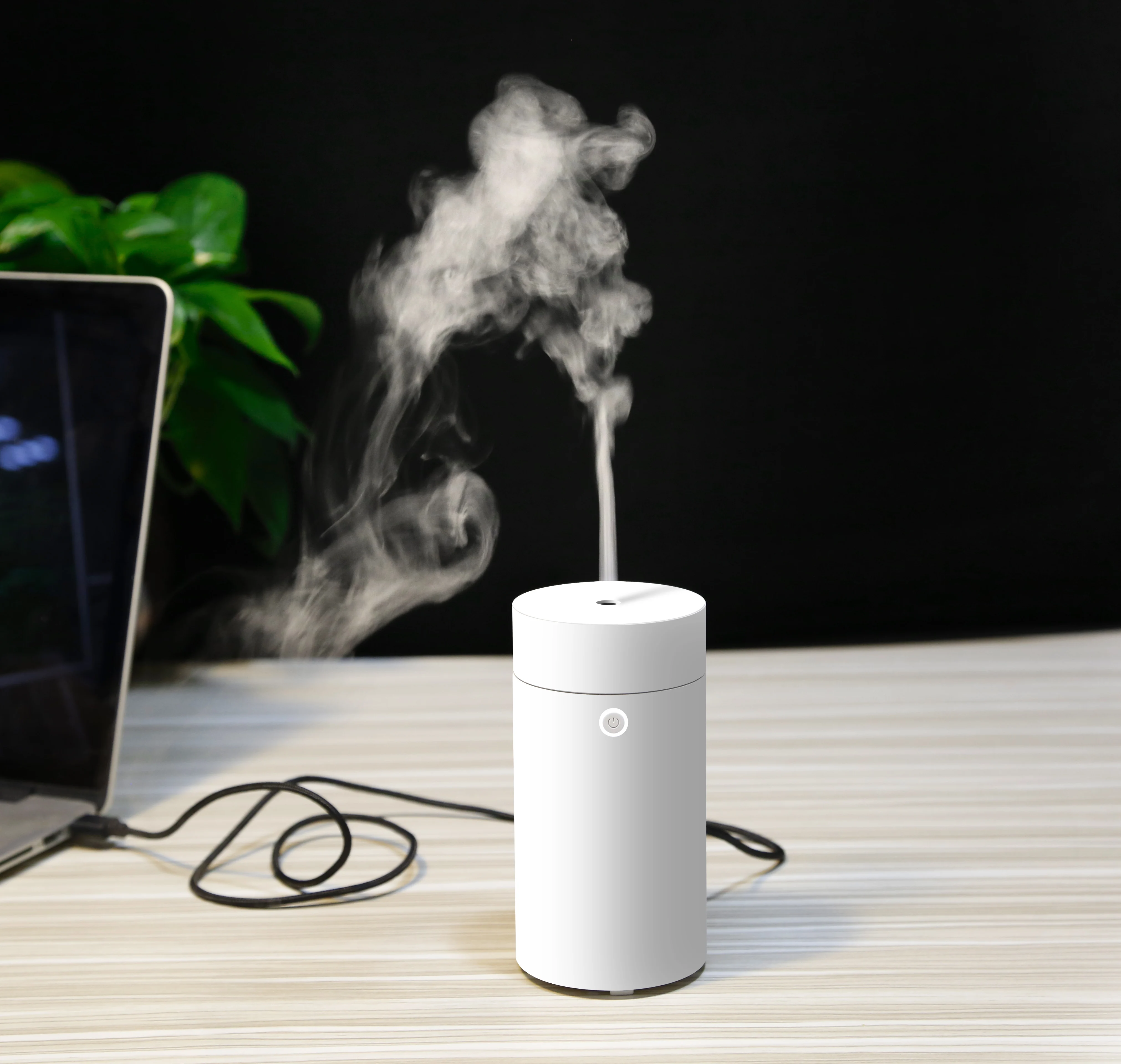 

VVPEC 55ml White Round USB Mini Car Essential Oil Aroma Diffuser Ultrasonic Air Humidifier Cool Mist Maker For Car Office