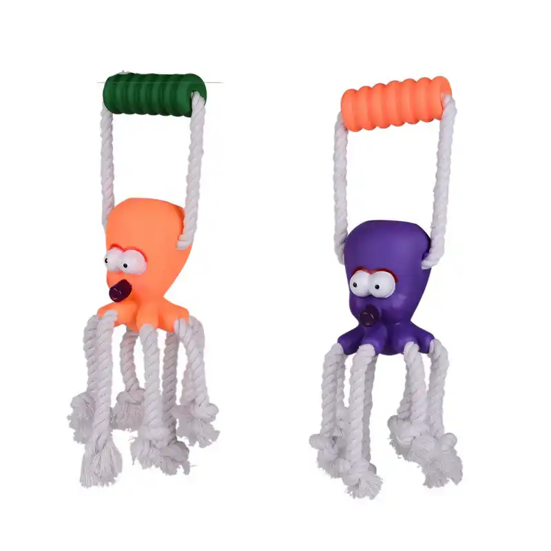 purple octopus dog toy