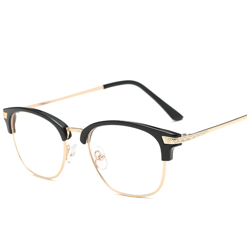 Винтажные в полуоправе полуоправы рога оправа Стиль Классические оптические очки оправа для очков для женщин и мужчин
