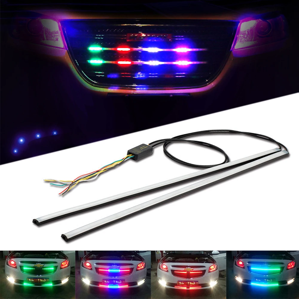 

Vehicle Led Net Lights RGB Lamps Emergency Strip Flow Flashing Bulbs RGB Flexible Switchback LED Knight Rider Dynamic streamer