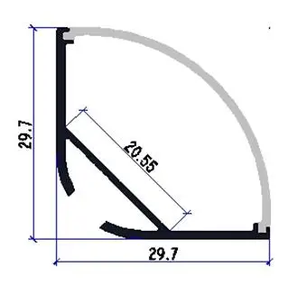 10 шт. 1 м/шт. алюминиевый профиль для 20 мм Широкие светодиодные полосы угловой контур для светодиодов Алюминиевый модель дома 35A
