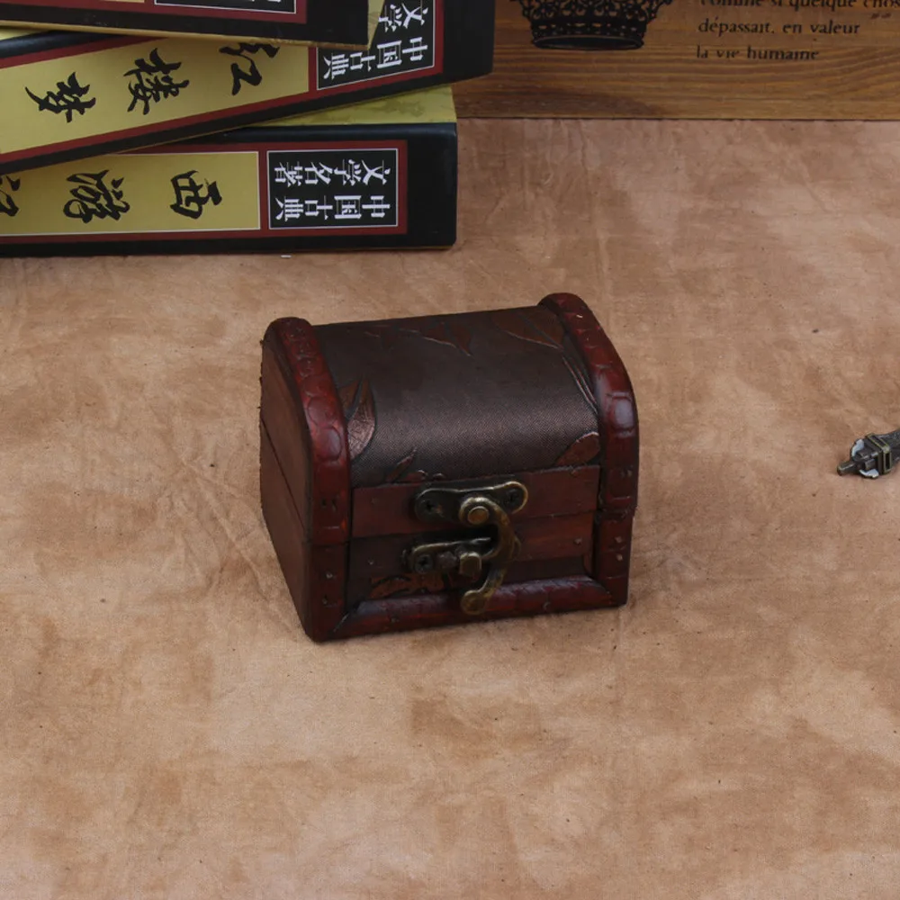

Vintage Wood Handmade Lock Box Storage Organizer Jewelry Bracelet Pearl Case Gift Storage Box Gift #QQ