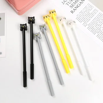 

1PC Cute Cat Pens Kawaii Neutral Pens 0.5mm Black Ink Gel Pens For Kids Girls Gift School Office Supplies Novelty Stationery