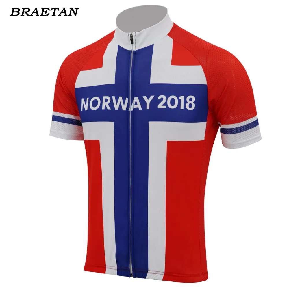 Norway 2018 cycling jersey summer short sleeve national bike wear black jersey road jersey