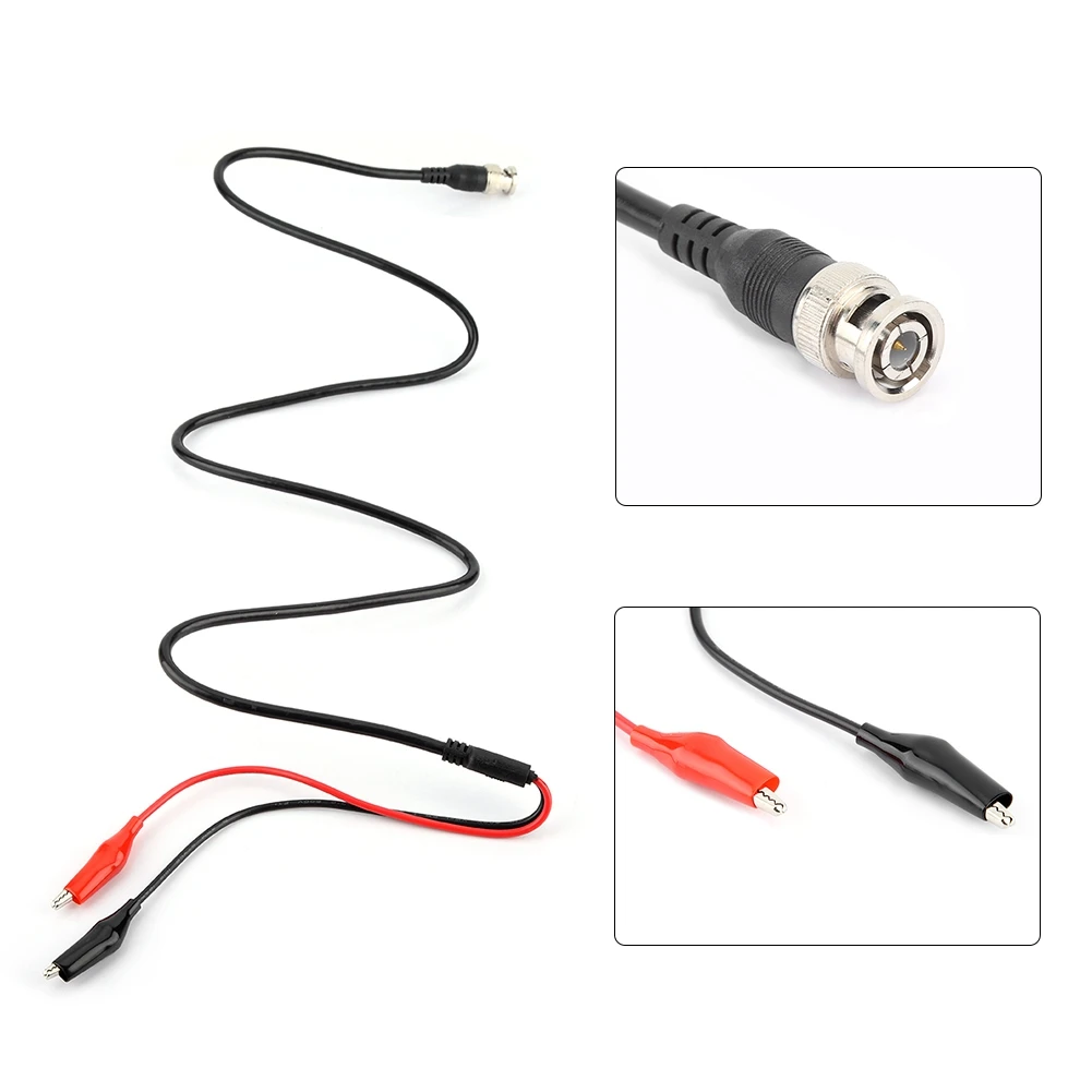 

BNC Q9 Male Plug To Dual Alligator Clip Oscilloscope Test Probe Lead Cable 110cm Adapter Auto Diagnostic Tool