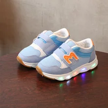 

2018 LED Lighted Children Casual Shoes Fashion Lace Up Baby Girls Boys Sneakers High Quality Kids Sneakers Air Mesh Kids Shoes
