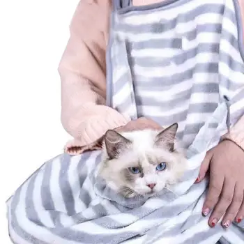 

Cat-carrying backpack Coral velvet rabbit hug cat hair apron anti-stick hair hug dog clothes hold for puppy cat pocket bag