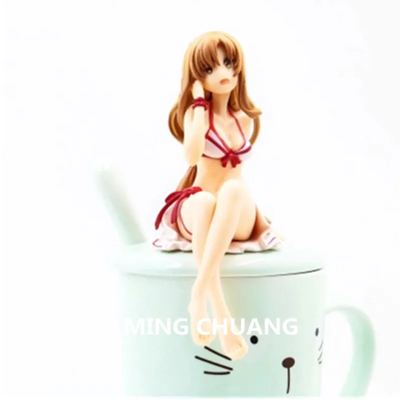 

Sword Art Online Yuuki Asuna Kirigaya Kazuto Sitting PVC 12CM Action Figure Collectible Model Toy BOX Christmas Present Z87
