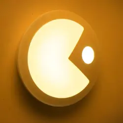 Pac Man Интеллектуальный светодиодный зондирования Night Light человеческого Средства ухода за кожей движения светильник индукции зарядка через