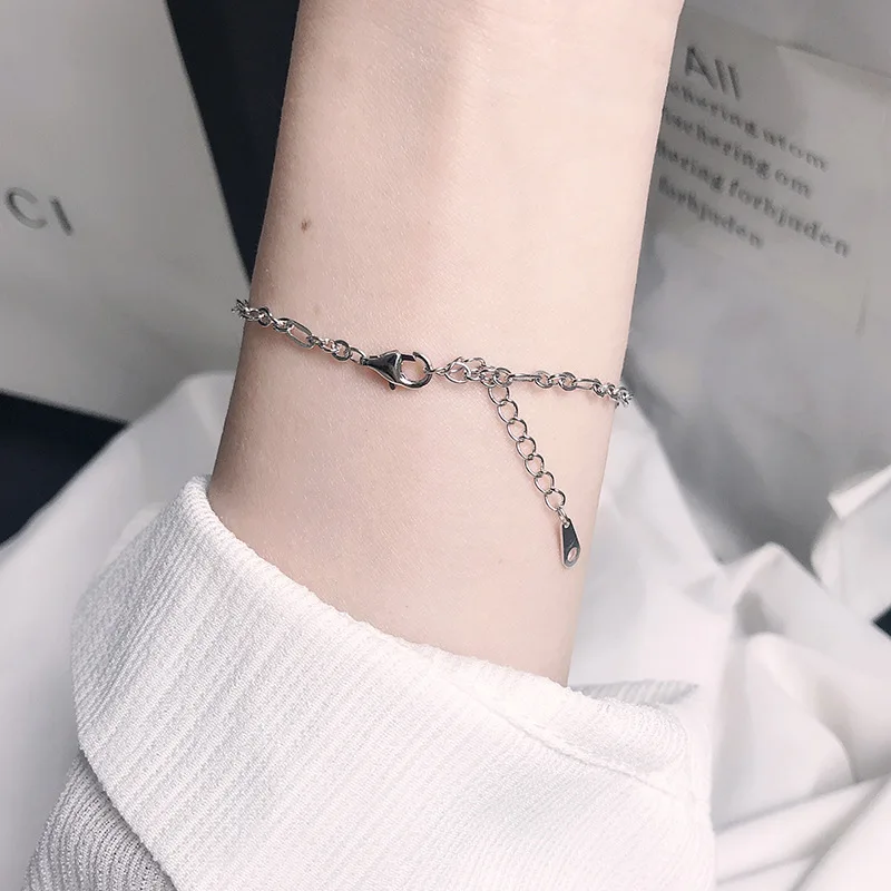 

THIN Authentic 925 Sterling silver Open Chian Bracelet fine jewelry Handmade TLS158