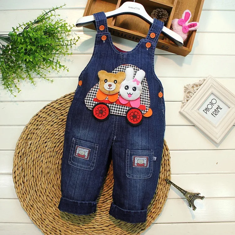 2017 Classic Spring Autumn Children's Denim Overalls Infant Soft Bib