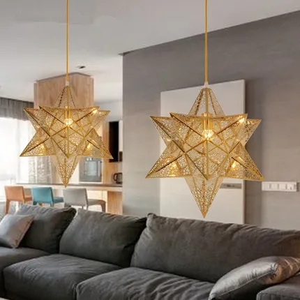 

Post Modern LED Pendant Light Golden Creative Iron Hollow Hanglamp Fixtures For Home Lightings Bar Cafe Lamparas Colgantes
