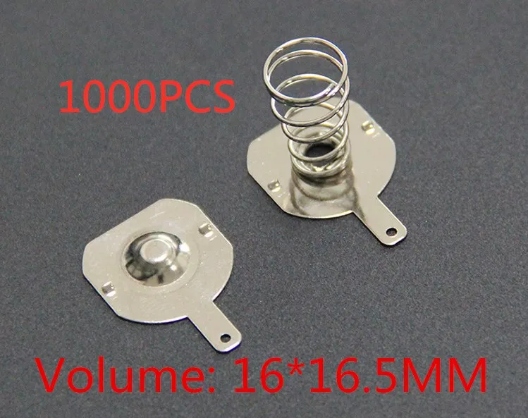 

Free delivery 1000pcs 18650 battery pack 16MM*16.5MM spring contact piece battery box positive and negative single pole batte