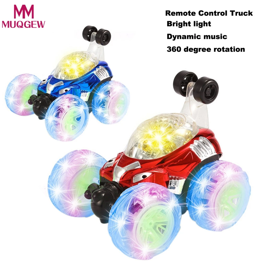 

RC Rolling Stunt car Invincible Tornado Twister Remote Control Truck 360 Degree Spinning Flips LED Color Flash Music for kids