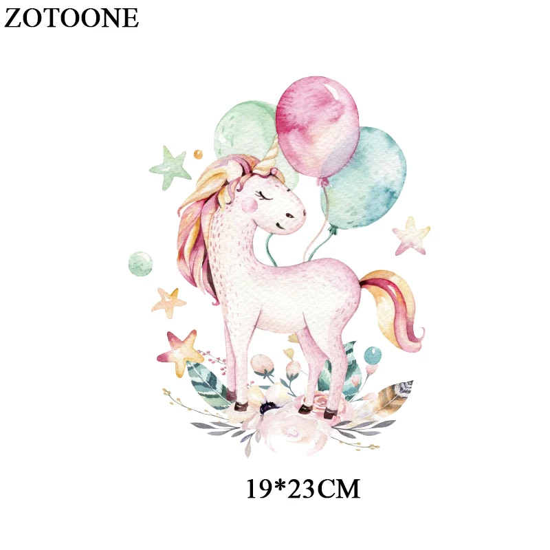 ZOTOONE/милые нашивки в форме единорога с утюгом для девочек; Одежда для девочек; футболка «сделай сам»; платья; виниловая наклейка с теплопередачей для детей