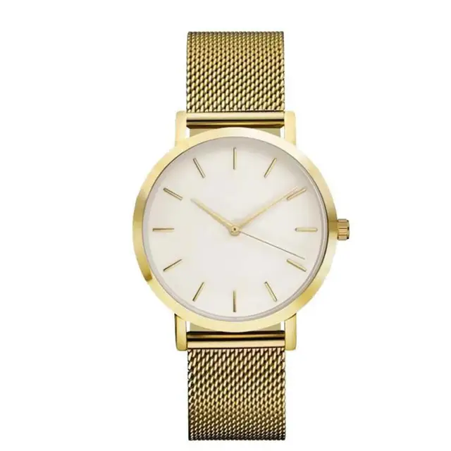 Men Full Steel Quartz Watch Mens Fashion Hot Watches Black Gold Silver Male Relojes masculino drop shipping Analog wristwatches -