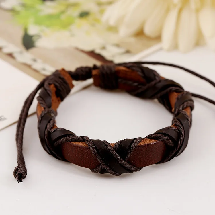 New Genuine Leather Men Bracelet Woven Rope Women Handmade New Genuine Leather Men Bracelet Woven Rope Women Handmade Fashion Jewelry Boys Grils In Bangles From Accessories On Aliexpress