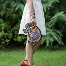 Fashion Brand Personality Design National Elephant Clutch Sweet Girls Purse folk-custom Small Short Handle Bag Original Design