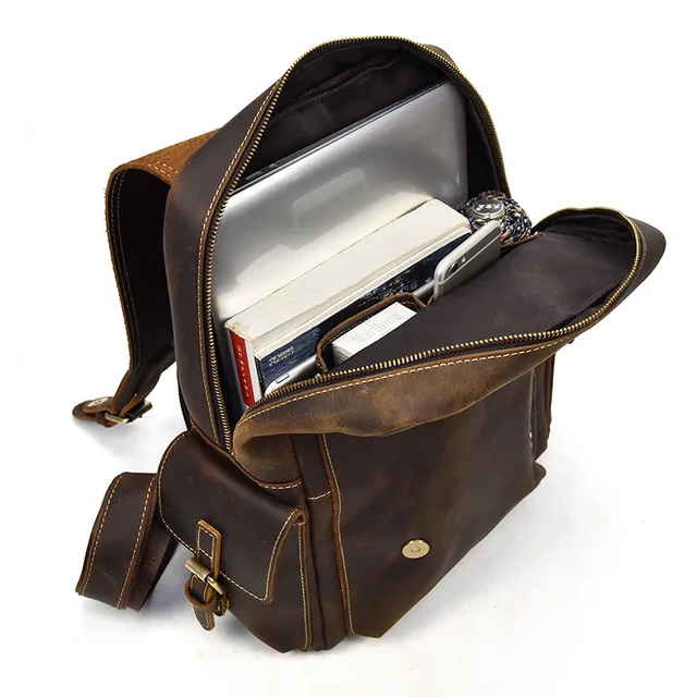 New Design Male Leather Casual Fashion Heavy Duty Travel School