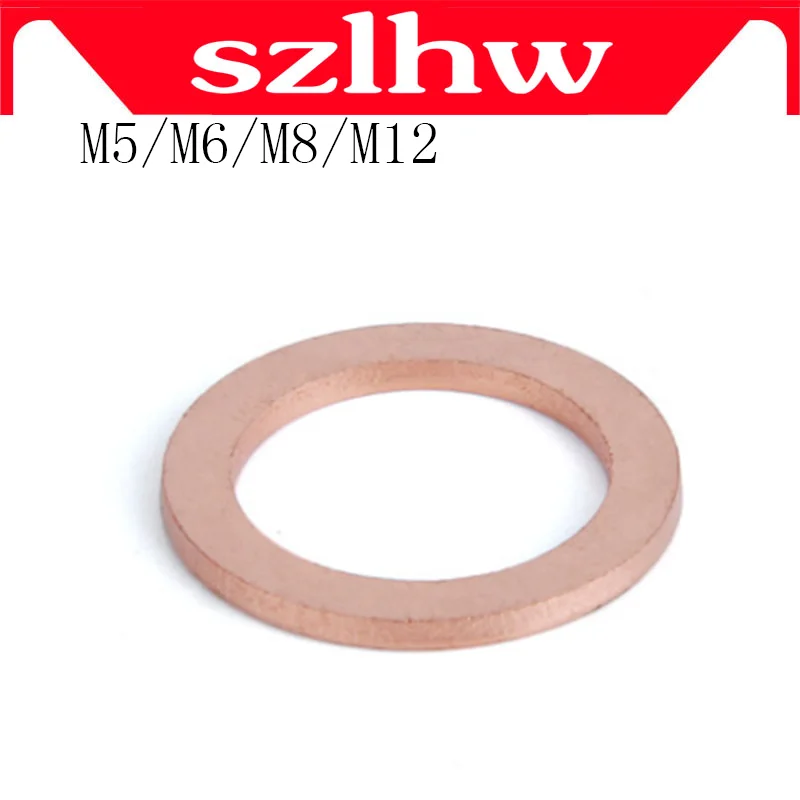 50Pcs DIN7603 M5 M6 M8 M10 M12 M14 T3 Copper Sealing Washer For Boat