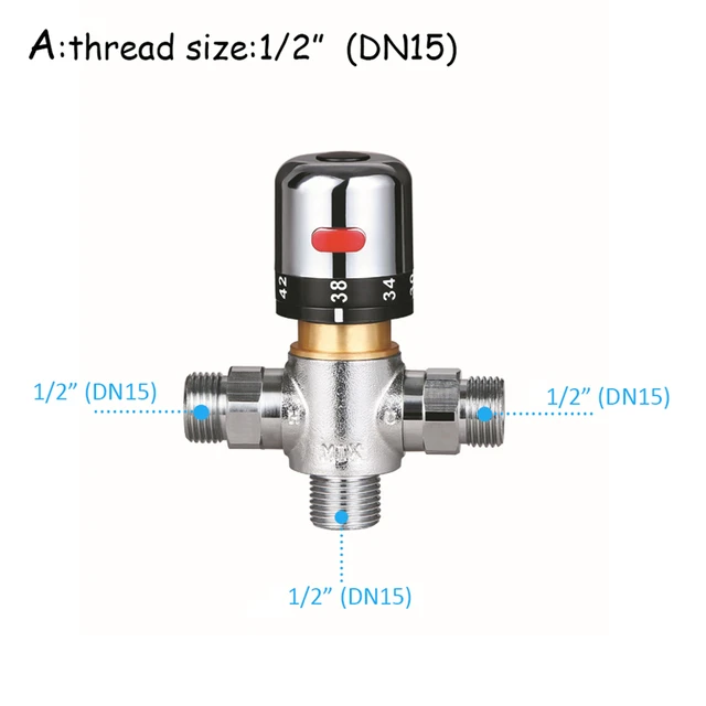 Einstellbare Thermostat Ventil Messing Wasser Mischer Heißer/Kaltes Wasser  Mischen Temperatur Regelventil Für Home Wasser Heizung - AliExpress