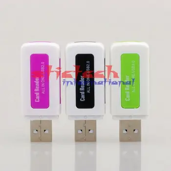 

by dhl or ems 200pcs USB 2.0 4 in 1 Memory Multi Card Reader for M2 SD SDHC DV Micro SD TF Card Wholesale Blue